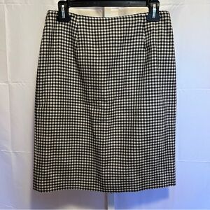 Lauren Ralph Lauren Wool Skirt 6 Woolmark Houndstooth Pencil Academia office